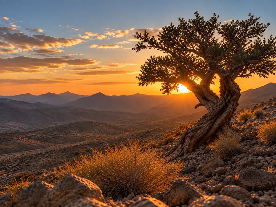 Frankincense tree in its natural habitat